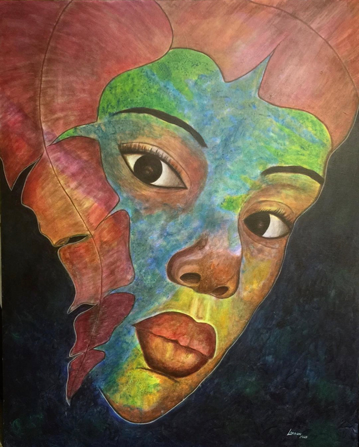 Woman and the leaves